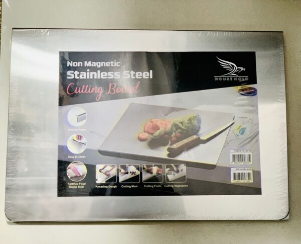 Marble Cutting Board Slab with Pure Stainless Steel Fitting – Non-Magnetic