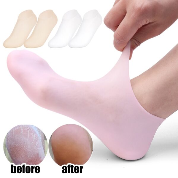 Premium Silicone Gel Heel Socks (1 Pair) – Anti-Cracking & Moisturizing Foot Care (52g)