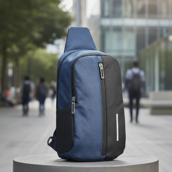 Blue And Black Sling Backpack